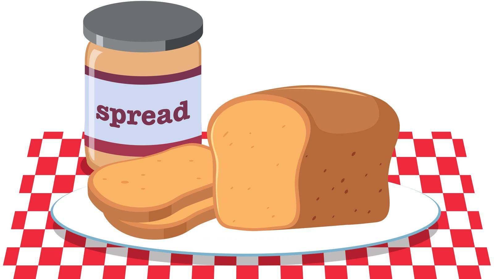 Bread and Peanut Butter Spread illustration