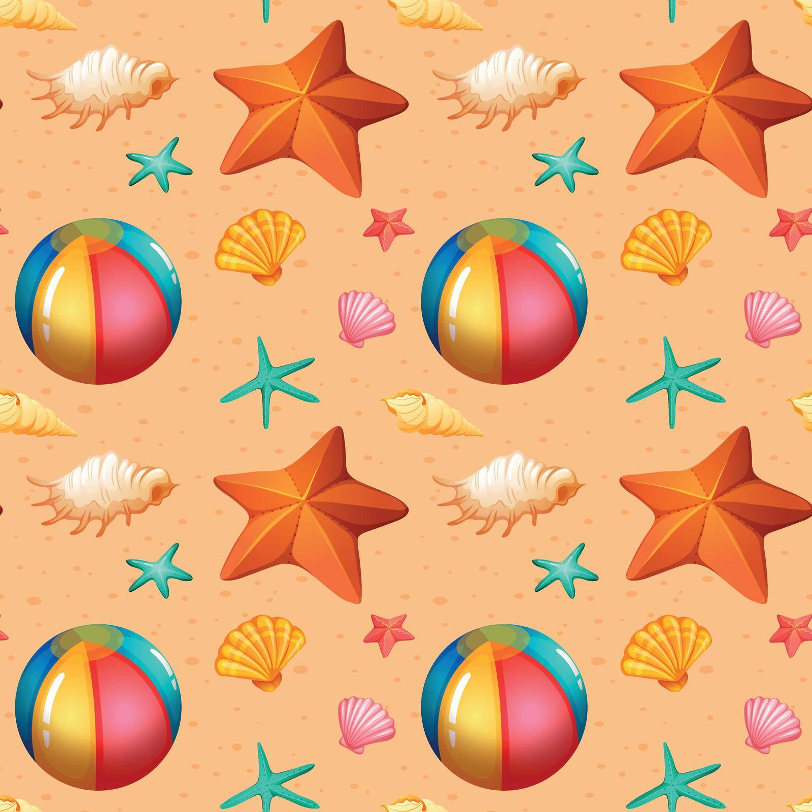 Seamless pattern of beach objects by iimages