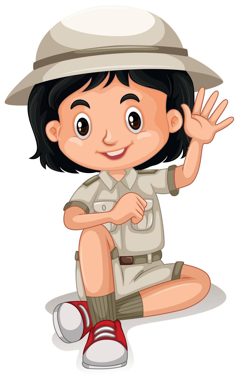 A Cute Zoo Keeper on White Background by iimages