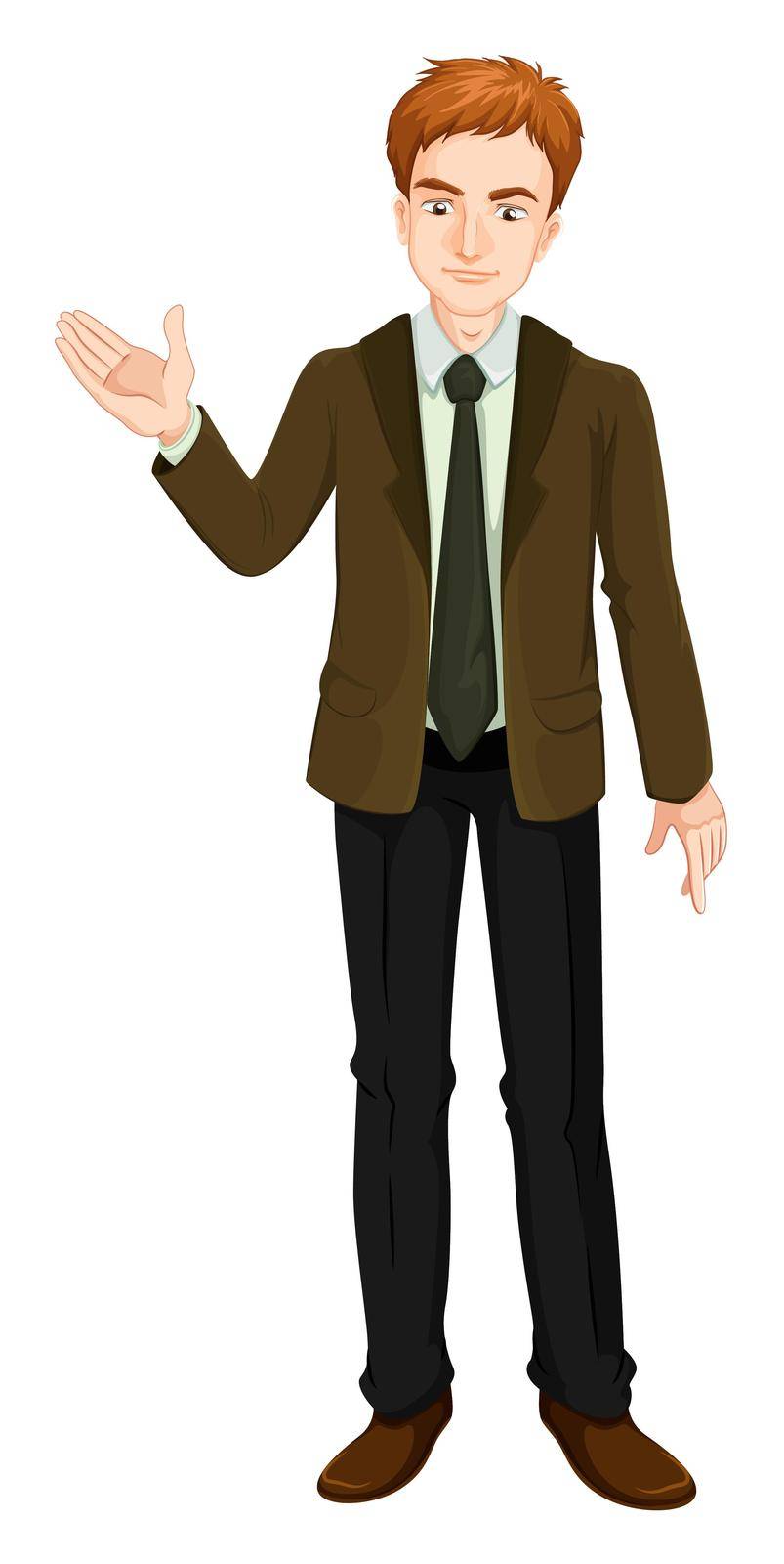 Businessman in brown suit illustration