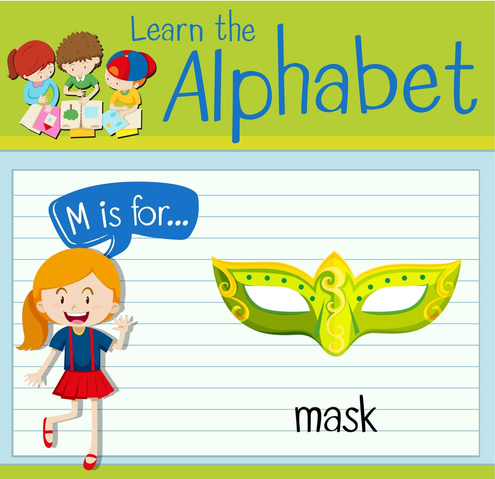 Flashcard letter M is for mask by iimages