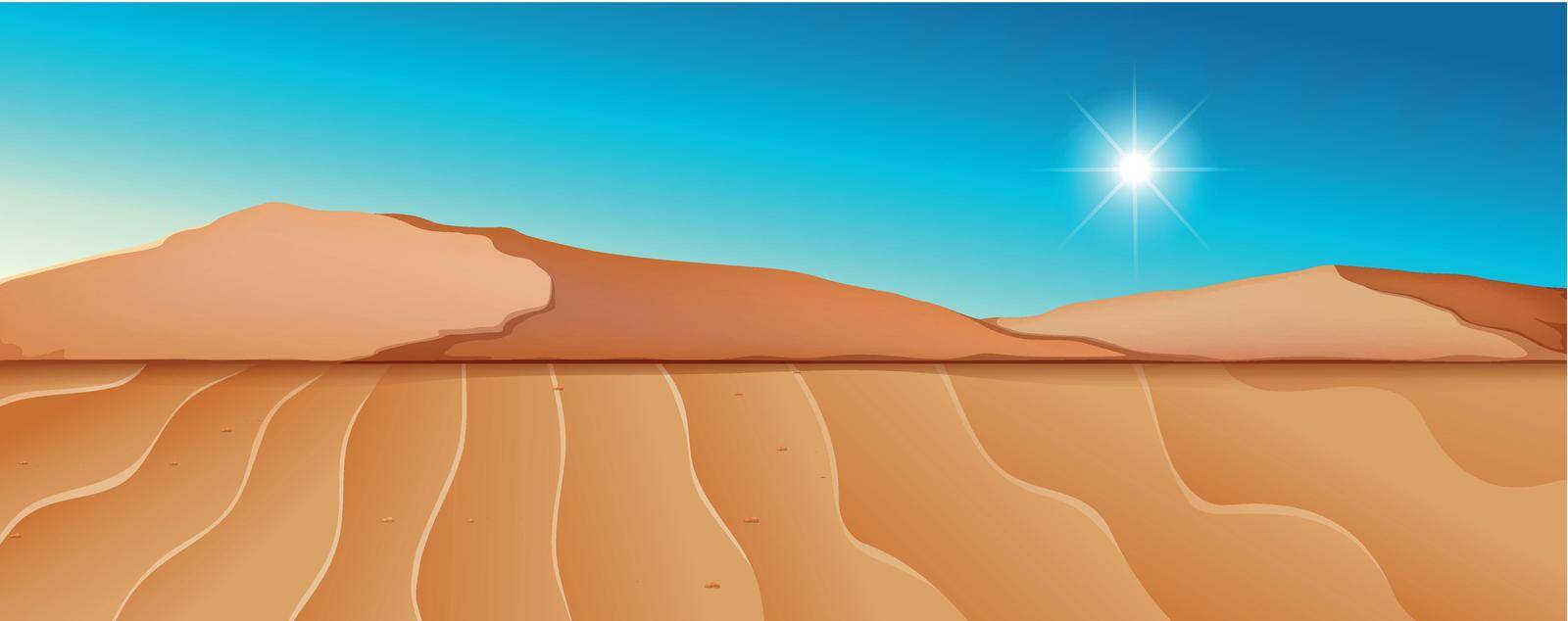 Dry desert landscape scene illustration