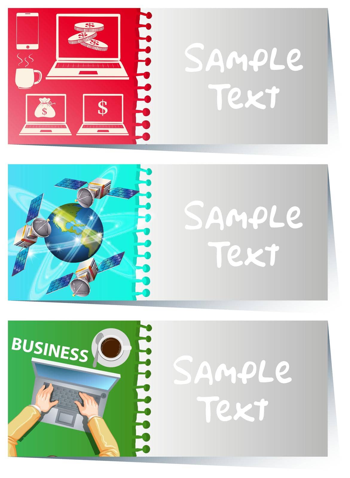 Businesscard template with business items illustration