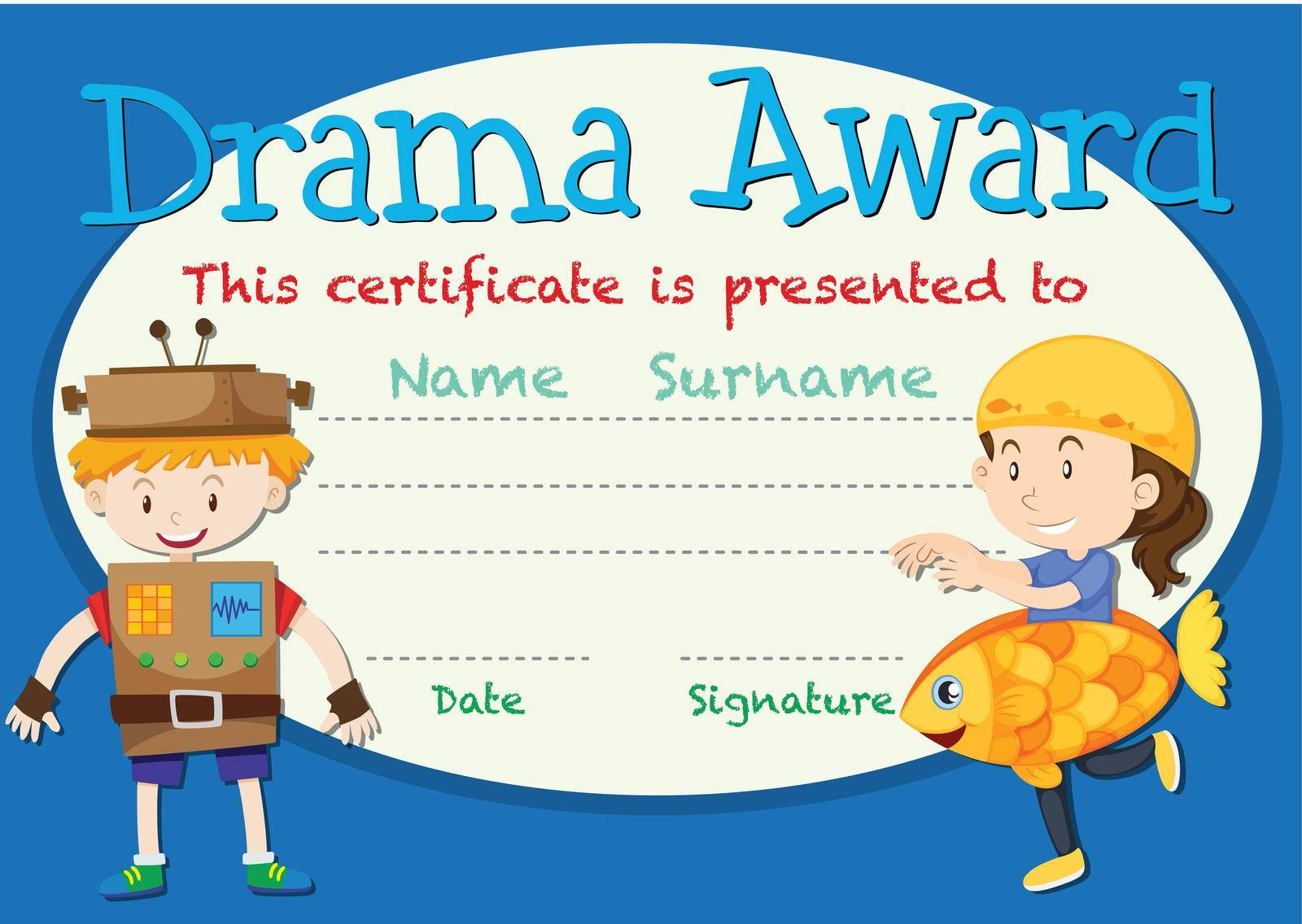 Drama award certificate concept illustration