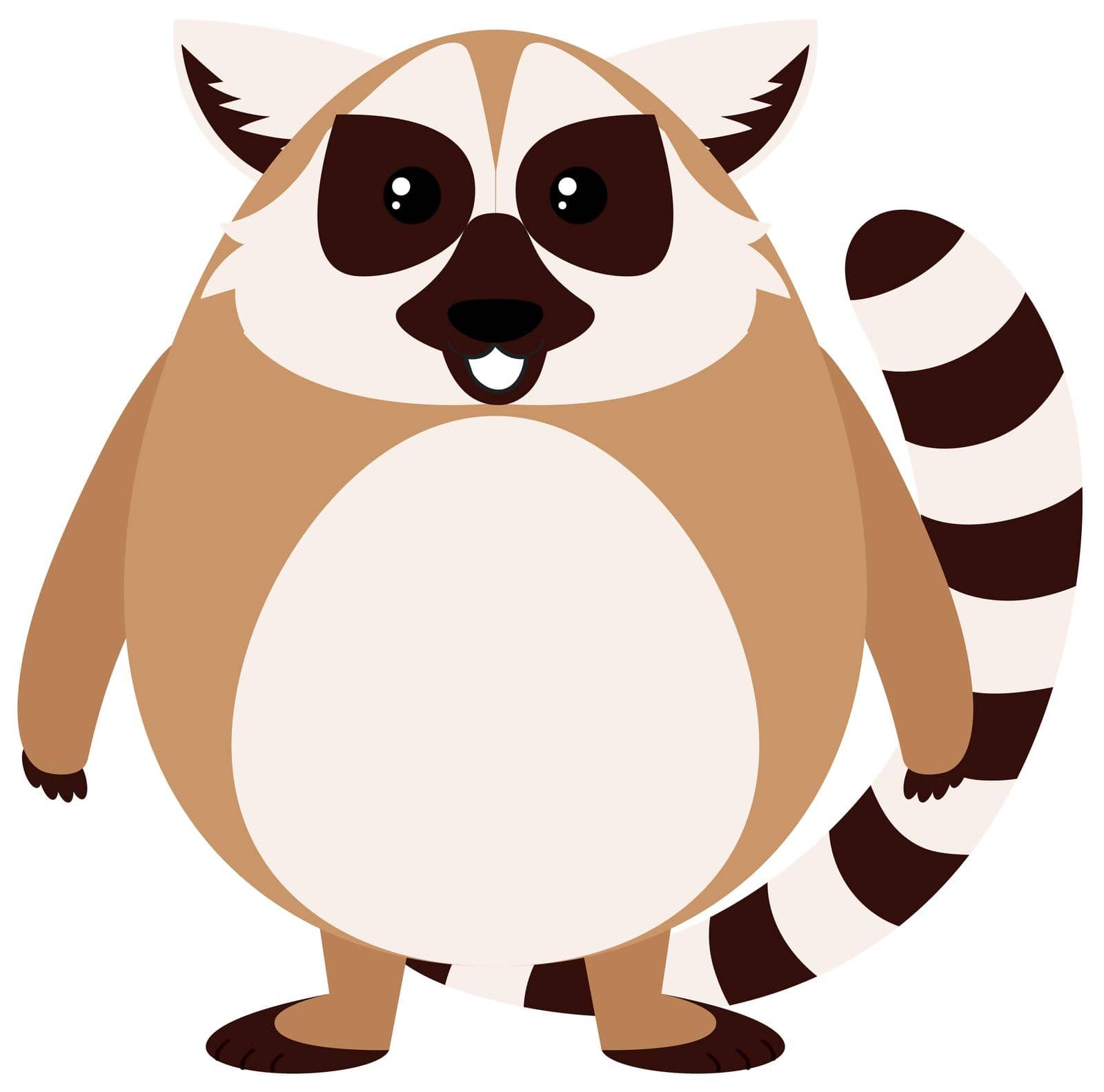 Brown lemur with happy face illustration