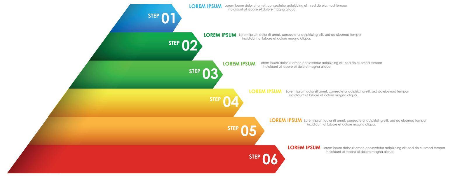 Colorful rainbow infographics pyramid illustration