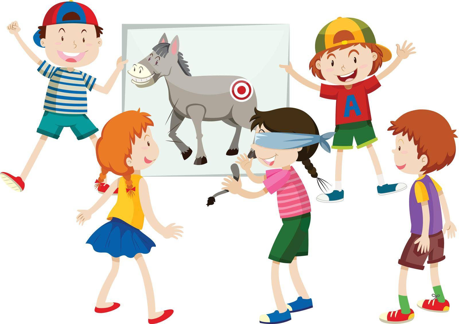 pin the tail on the donkey illustration