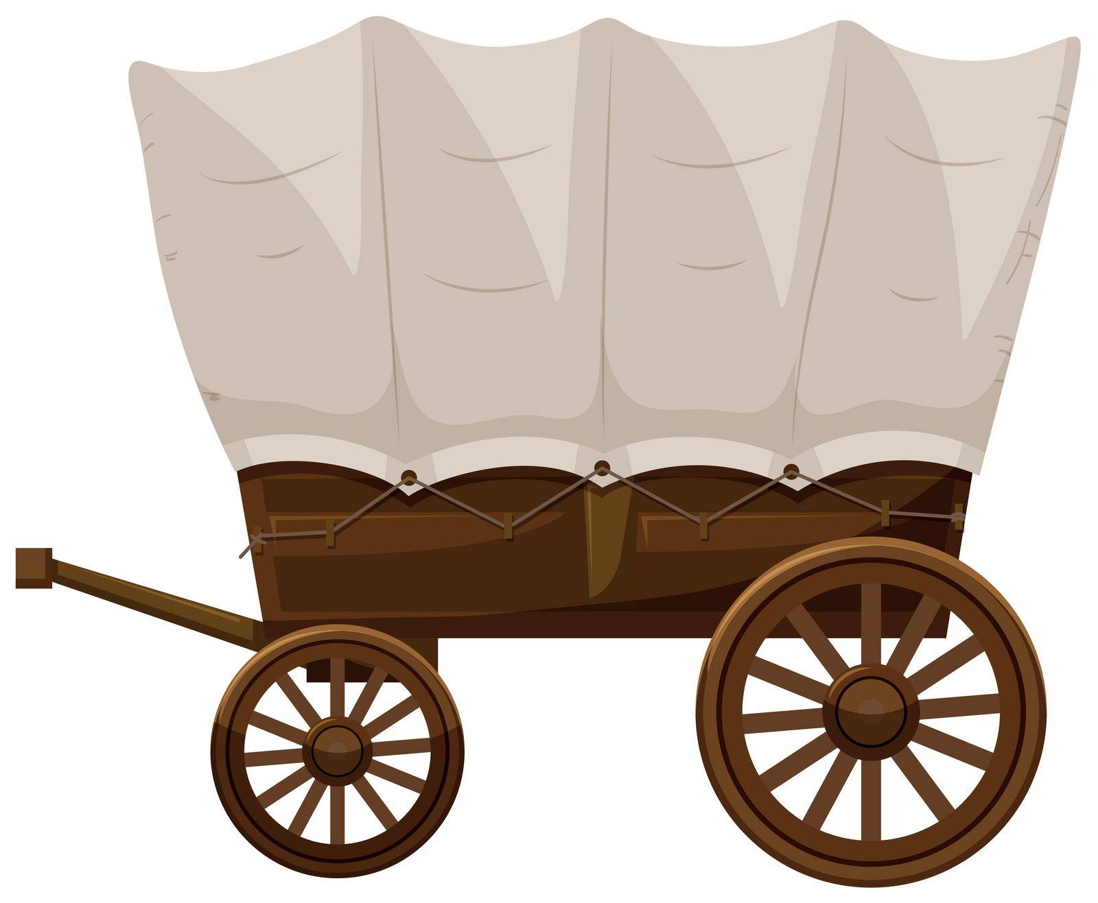Wagon with wooden wheels illustration