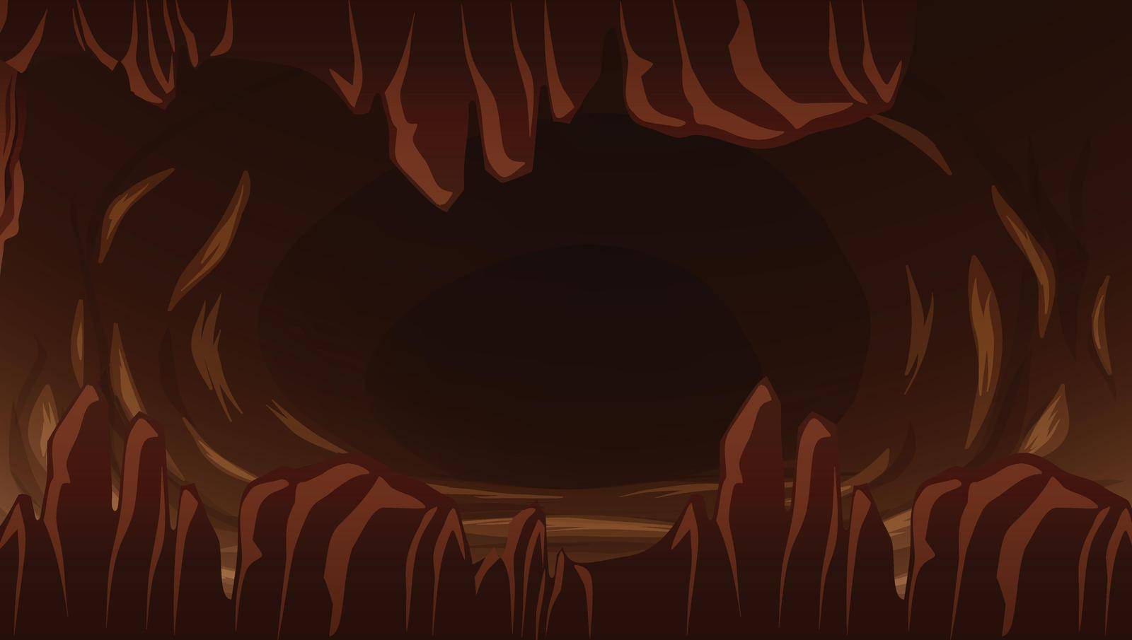A mystery dark cave illustration