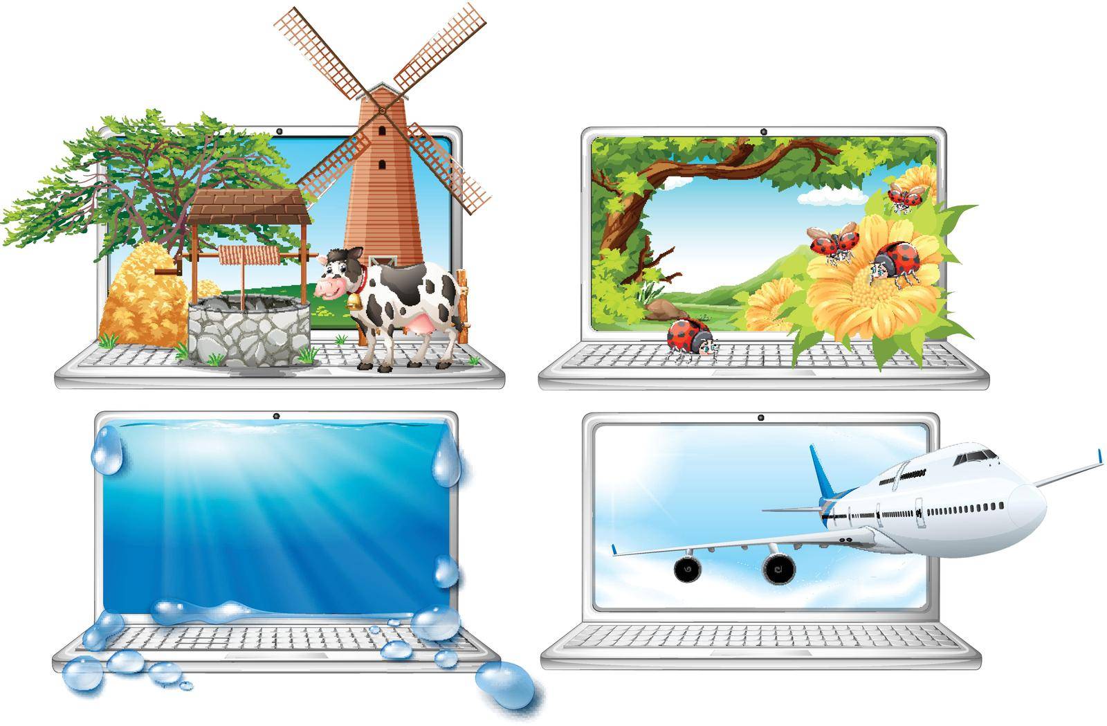 A Set of Laptop illustration
