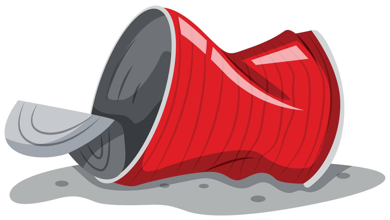Used can on the ground illustration