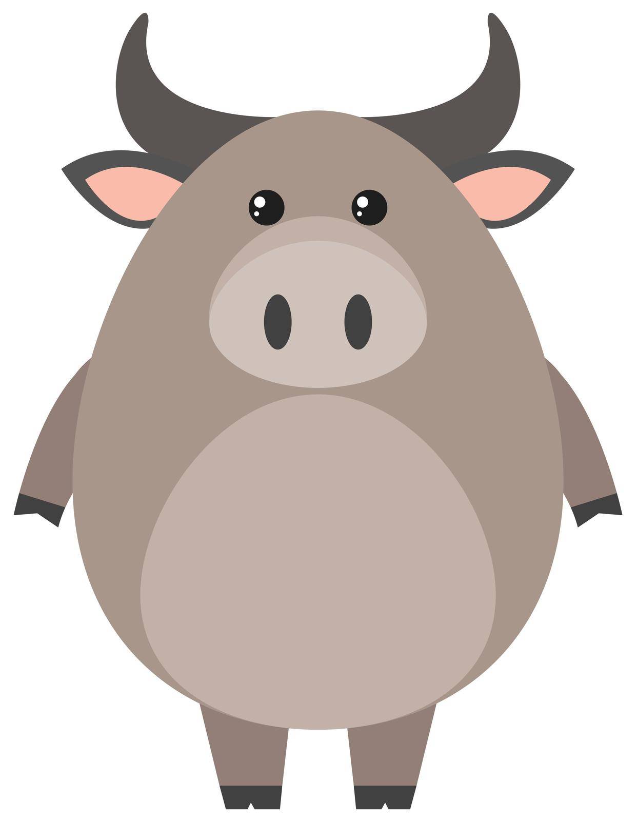 Buffalo with round body illustration