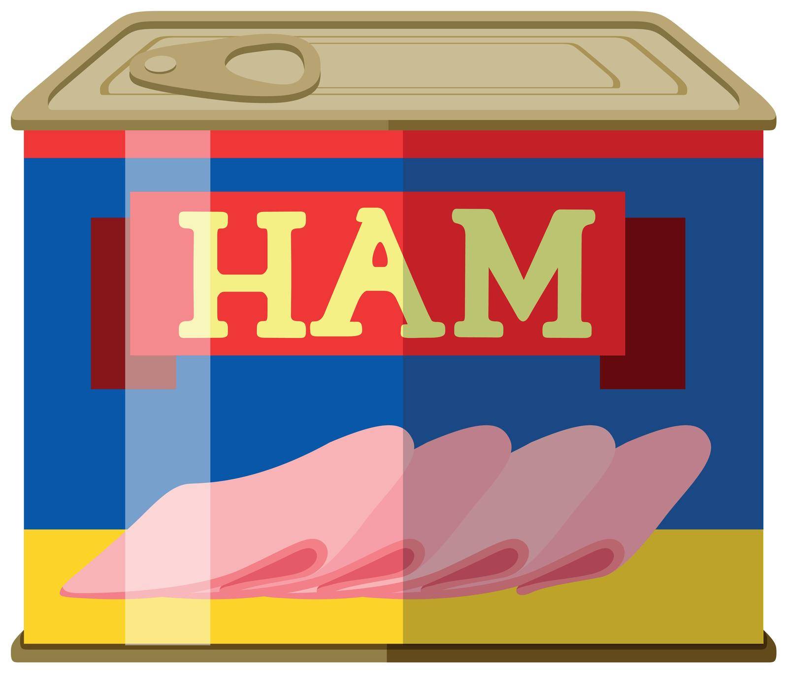 Ham in square can illustration