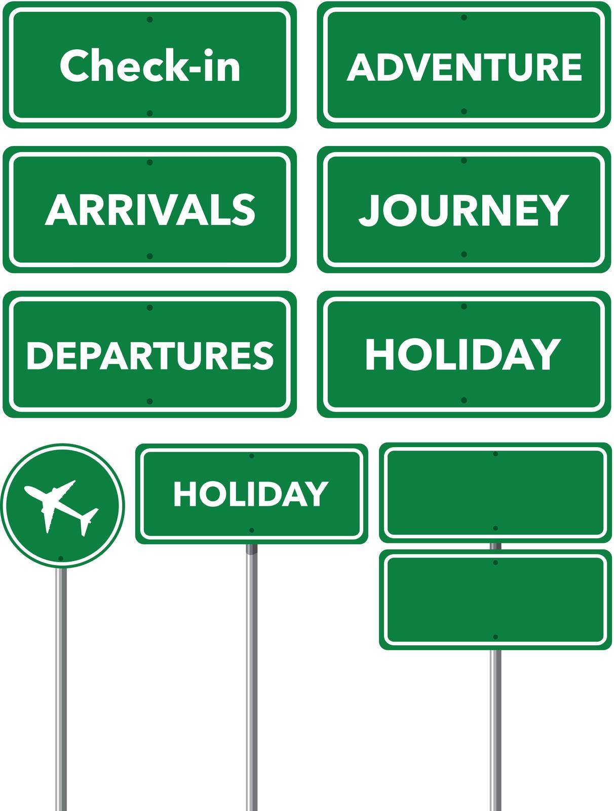 Set of holiday signs illustration