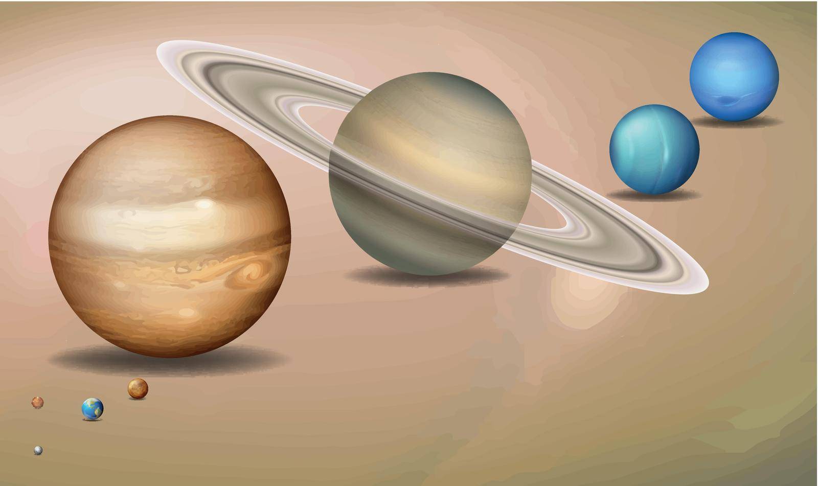 Solar system three dimensional concept illustration