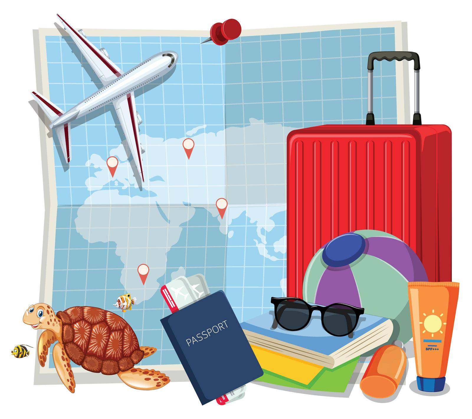 Set of travel element illustration