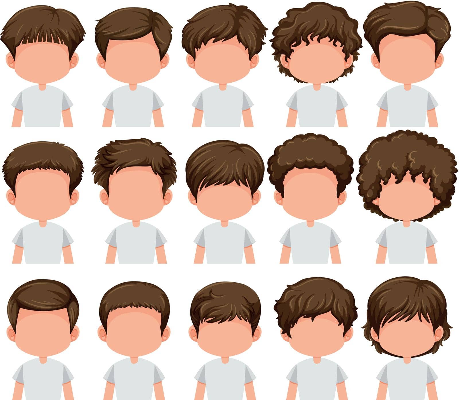 Set of boy different hairstyle by iimages