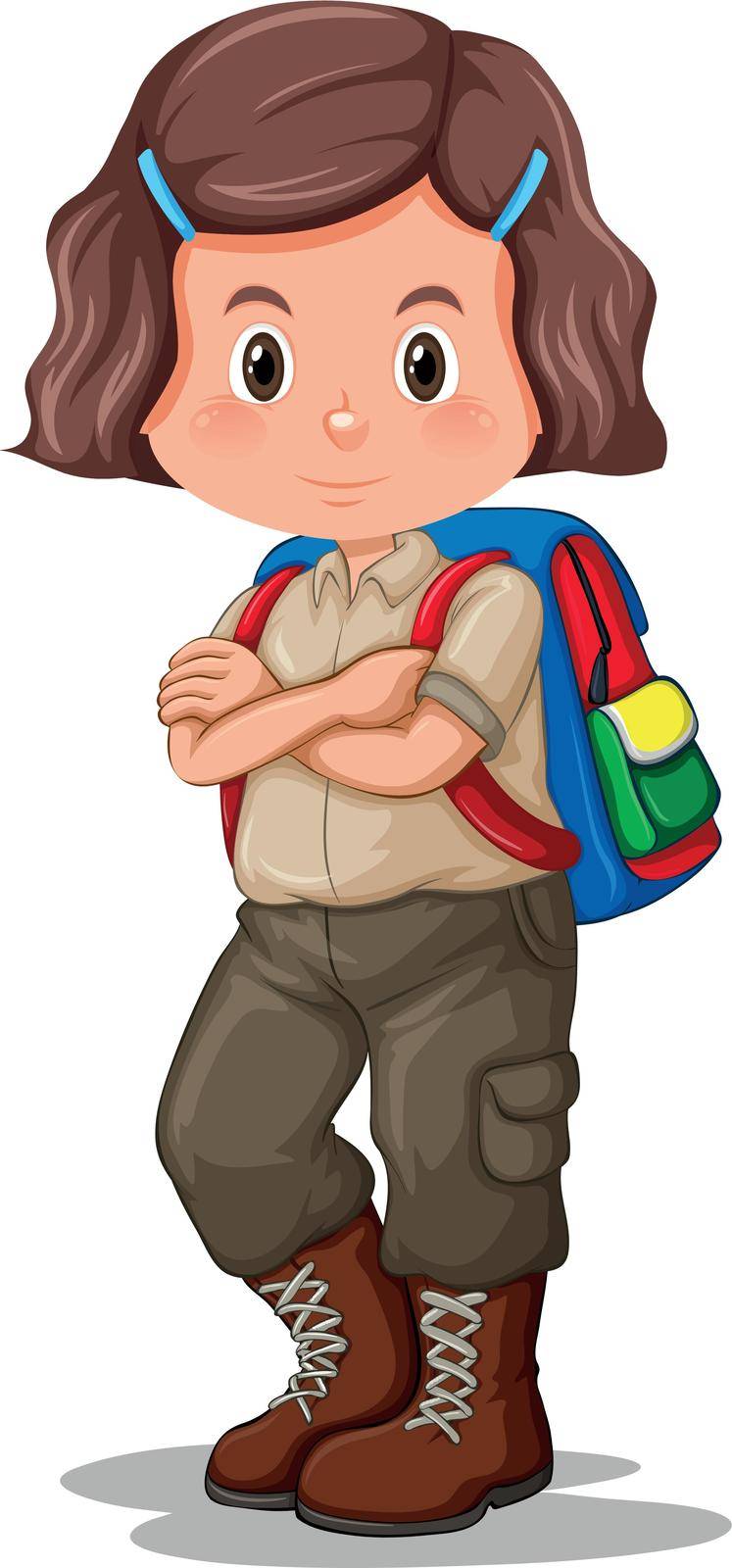 A girl with scout uniform illustration