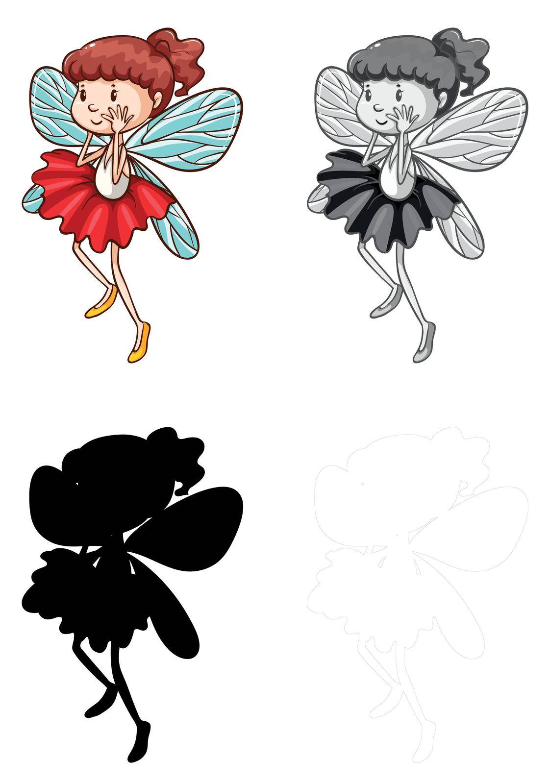 Set of fairy character illustration