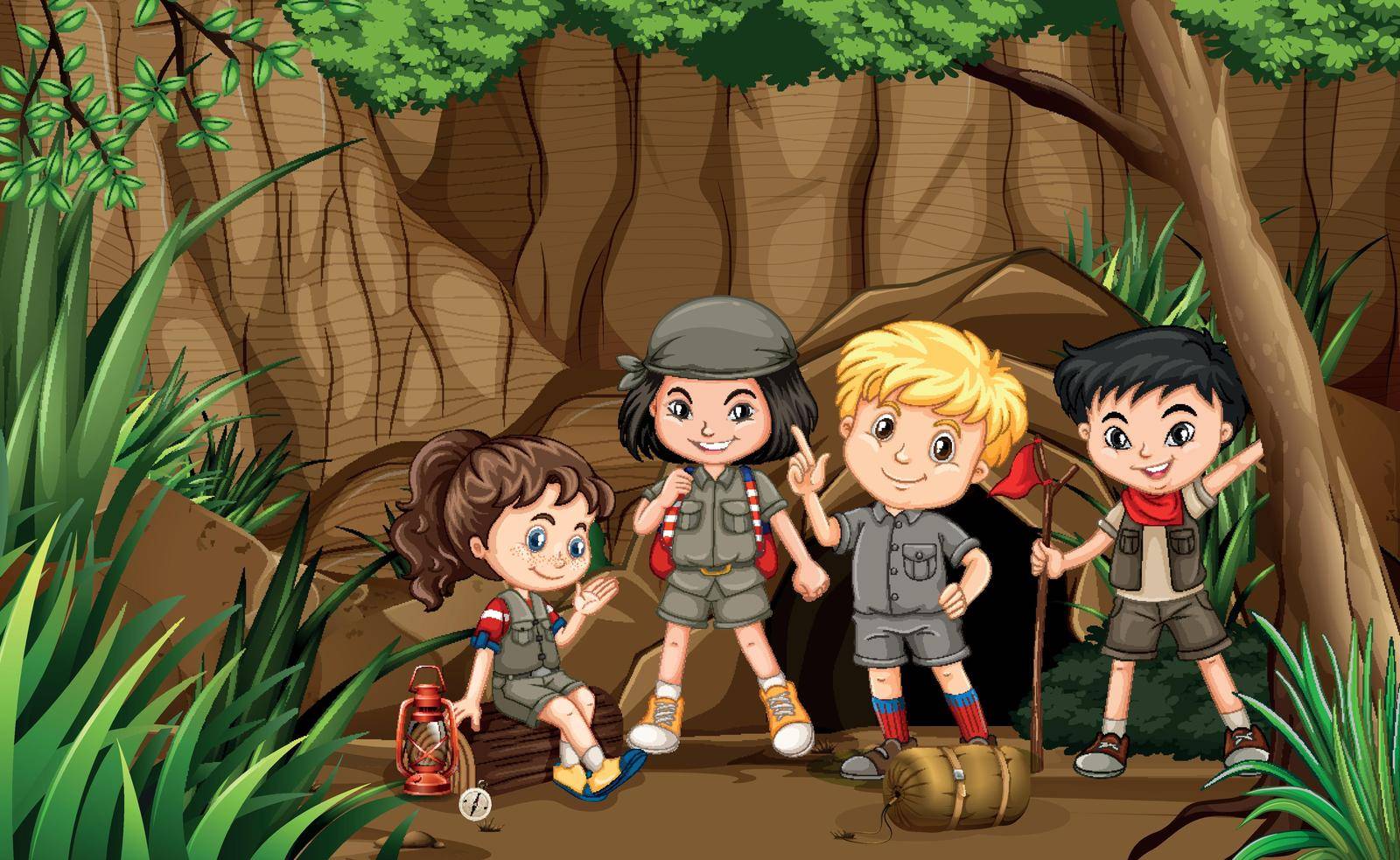 Friends in a Jungle illustration