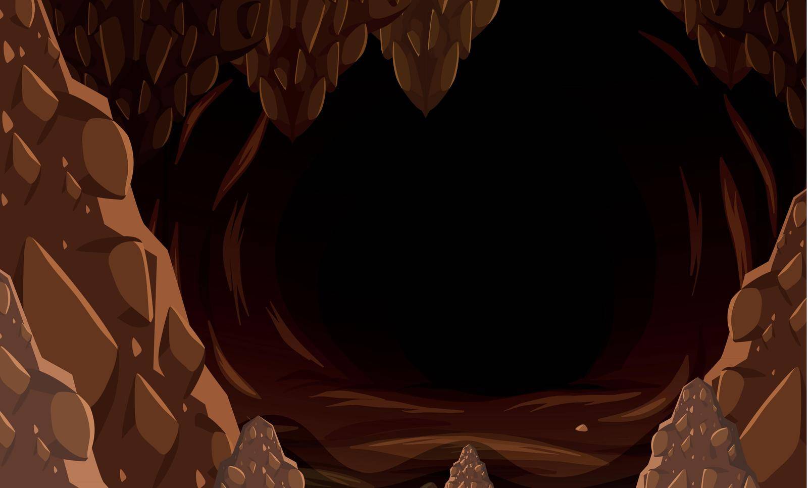 A dark stone cave illustration