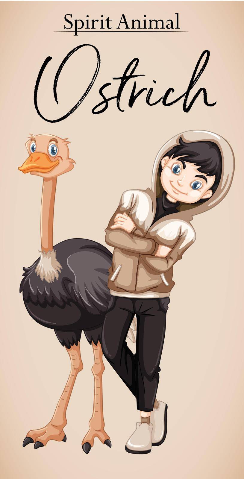A spirit animal ostrich illustration