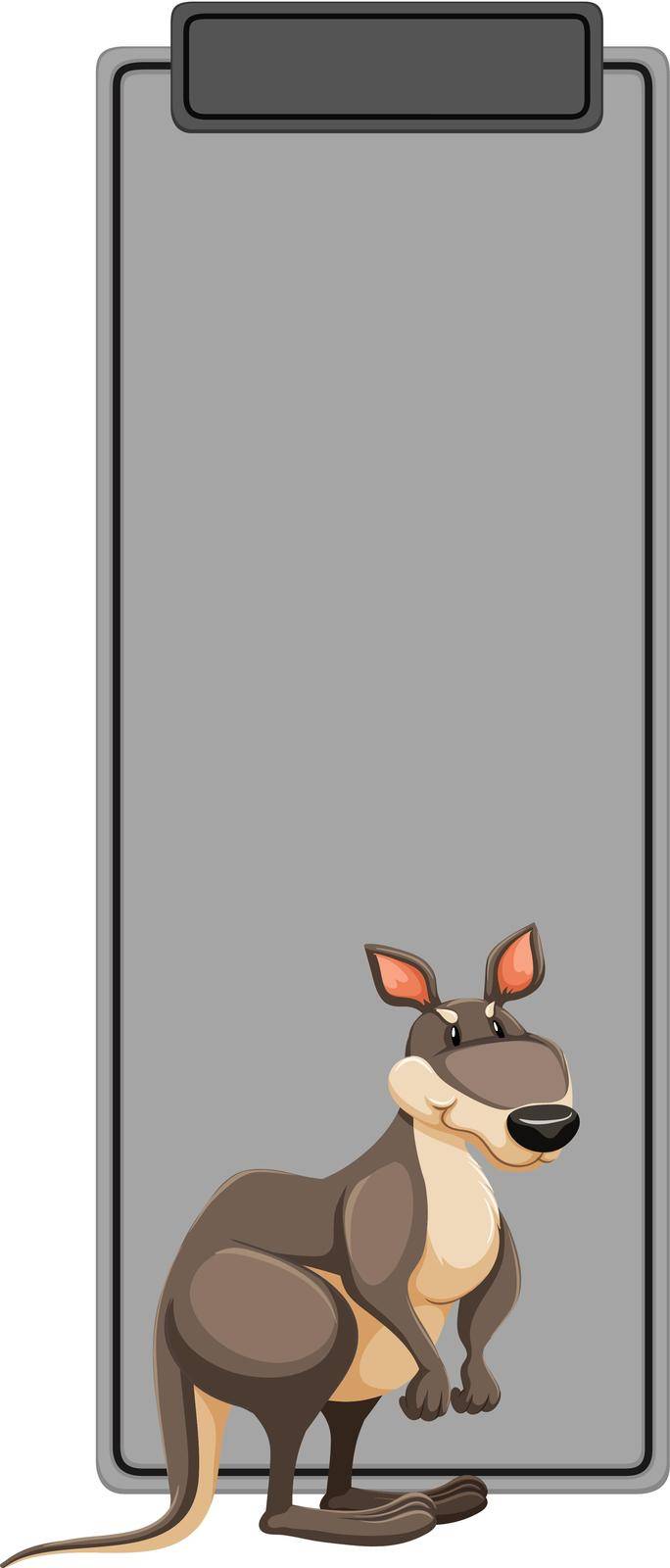 A kangaroo on on blank template illustration