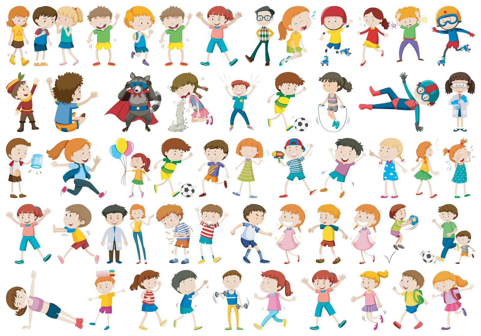 Set of children character illustration