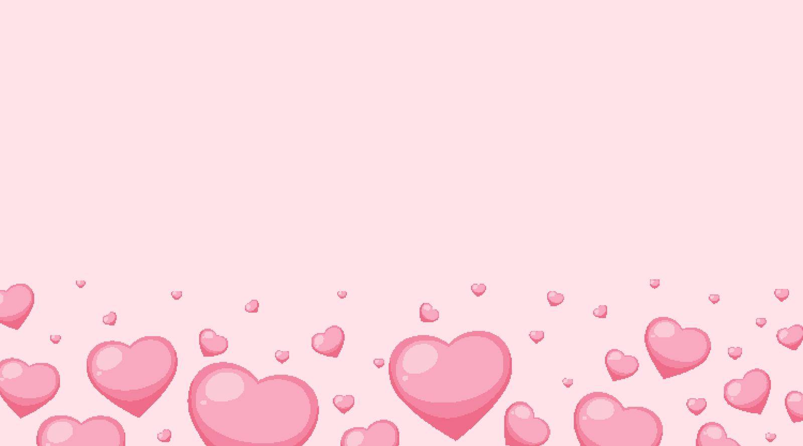 Valentine theme with pink hearts on pink background by iimages