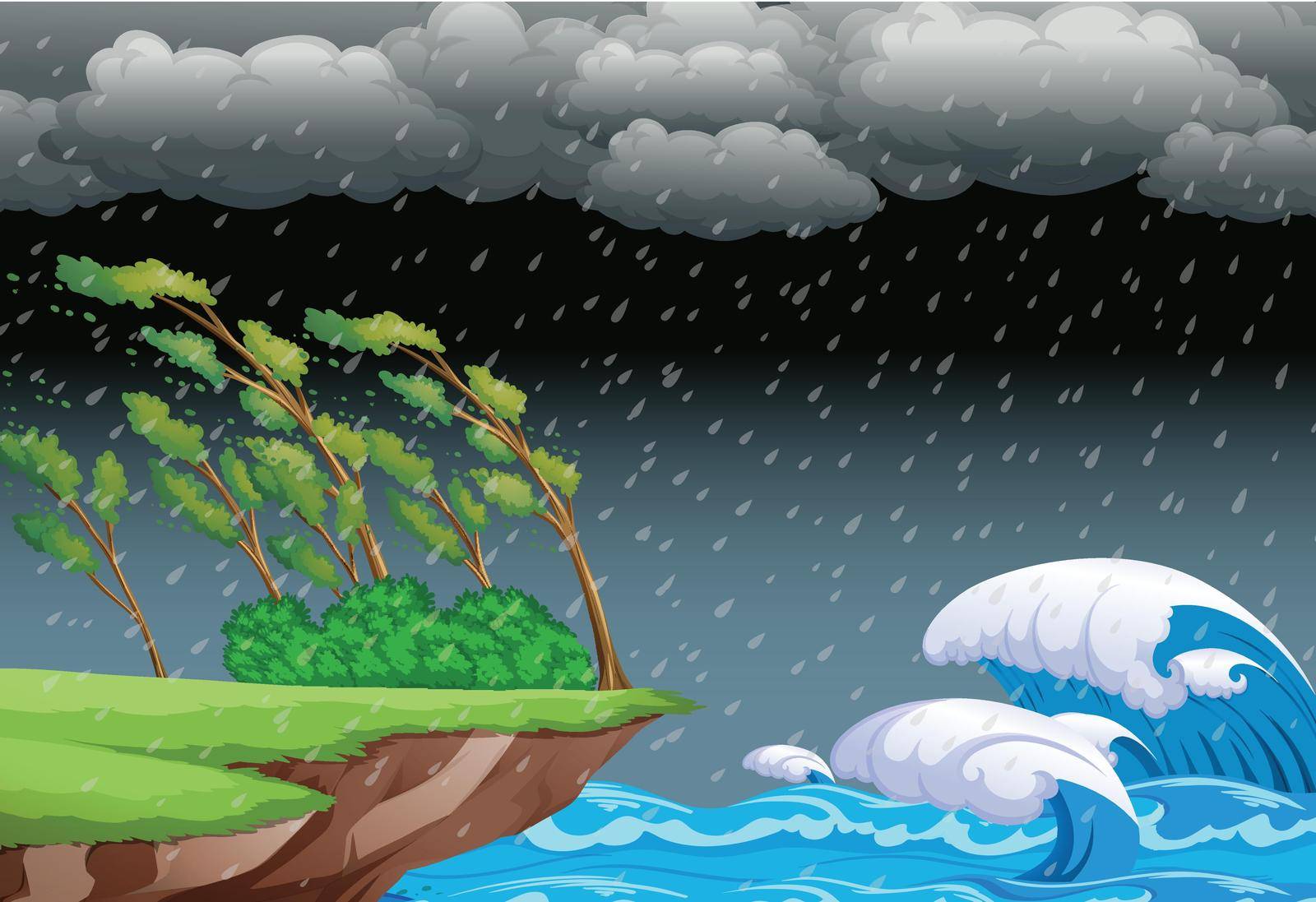 A stormy night background illustration