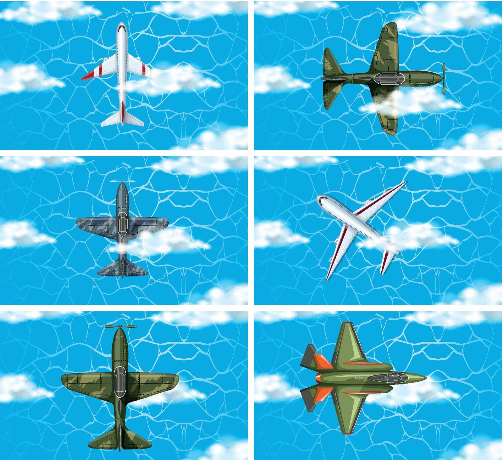 Set of army force plane illustration
