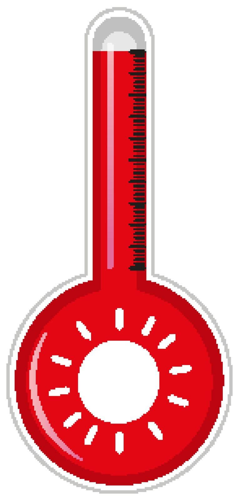 Thermometer with red liquid illustration