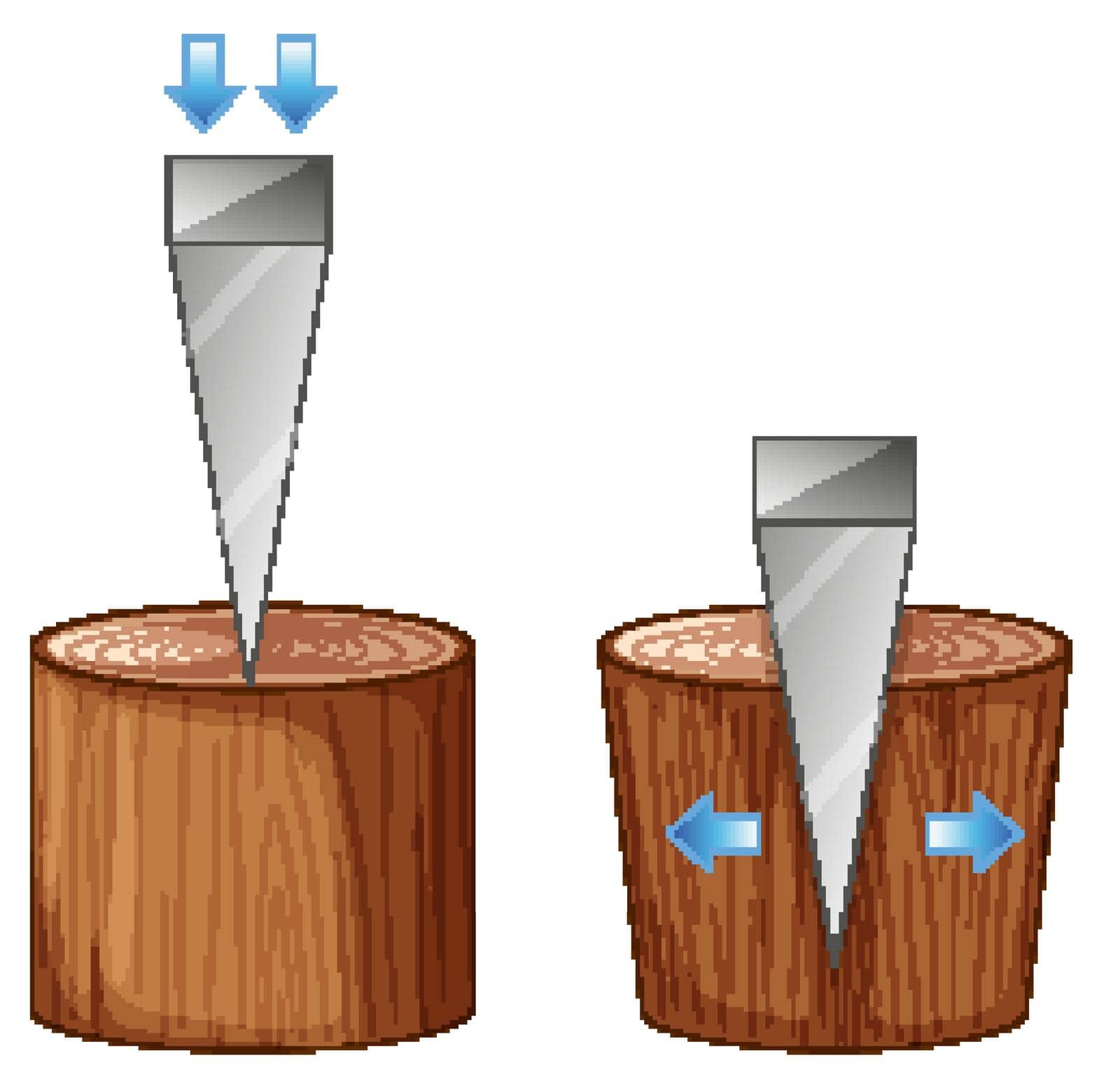 Blades and chopping wood illustration