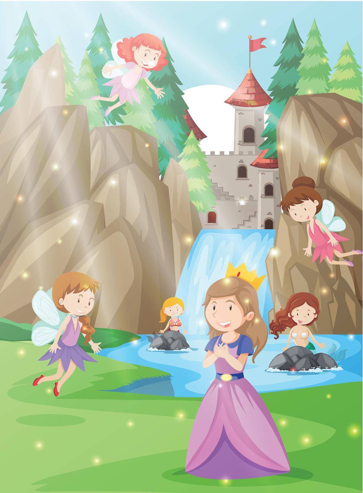 A princess in fantasy land illustration