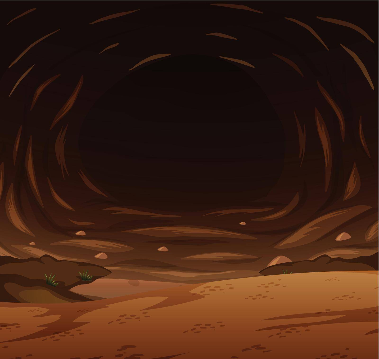 A dark cave background illustration