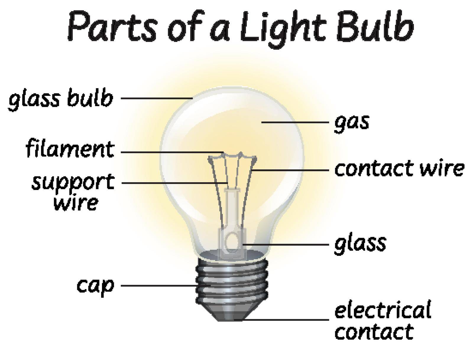 Part if lightbulb diagram illustration
