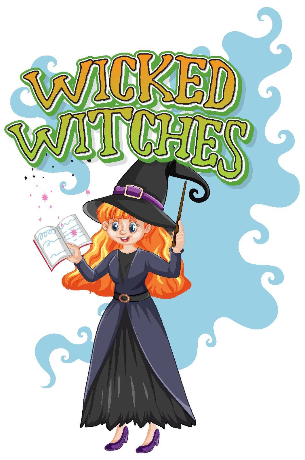 Wicked witches logo on white background illustration