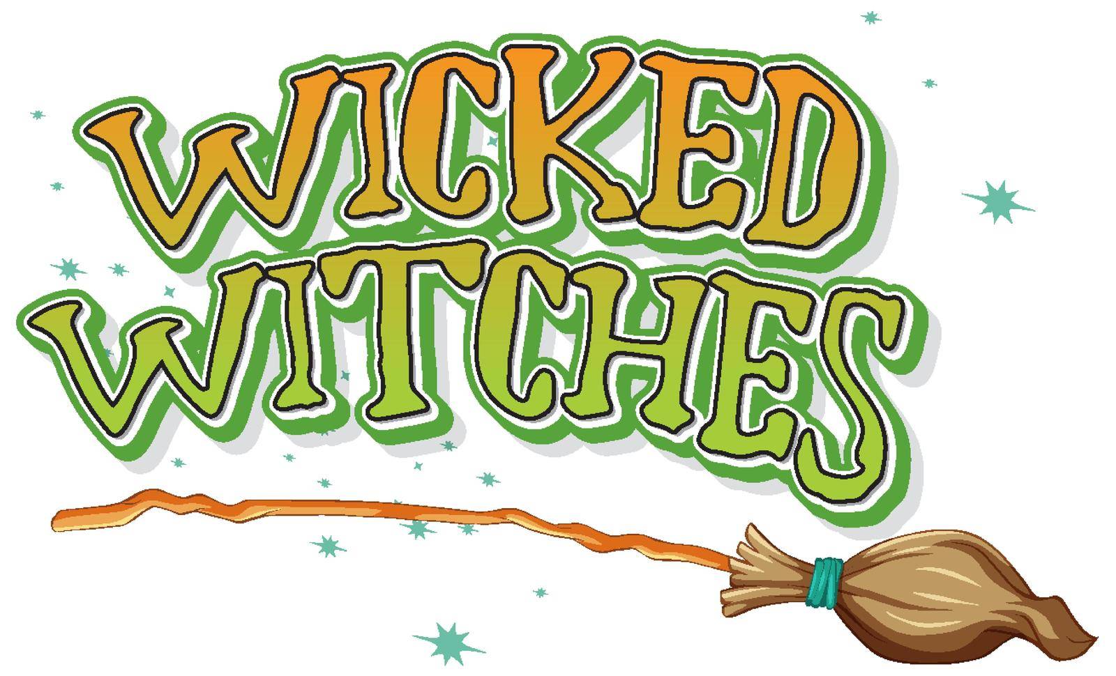 Wicked witches logo on white background illustration