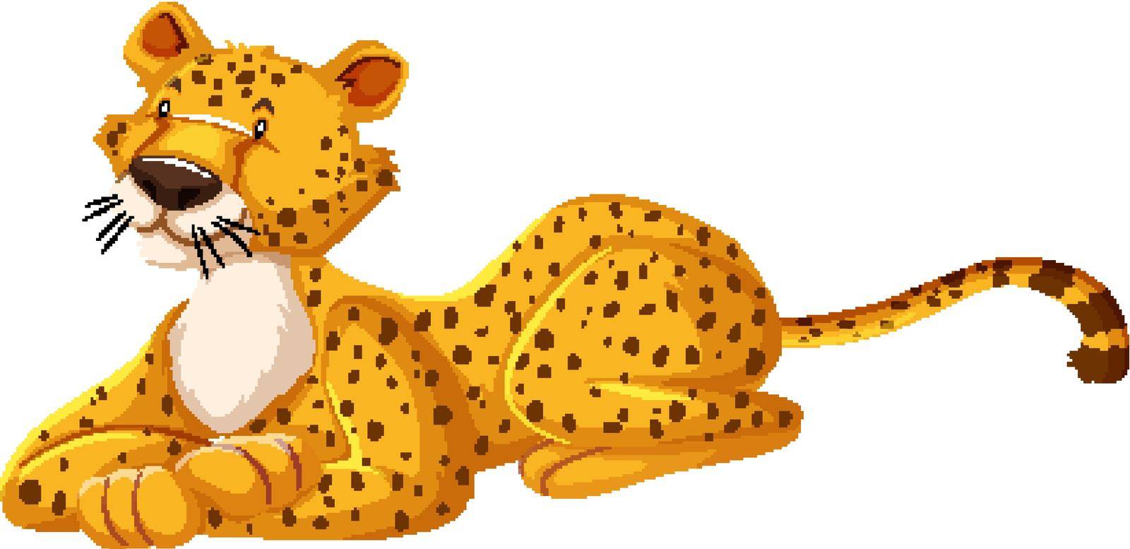 Cute cheetah laying down illustration