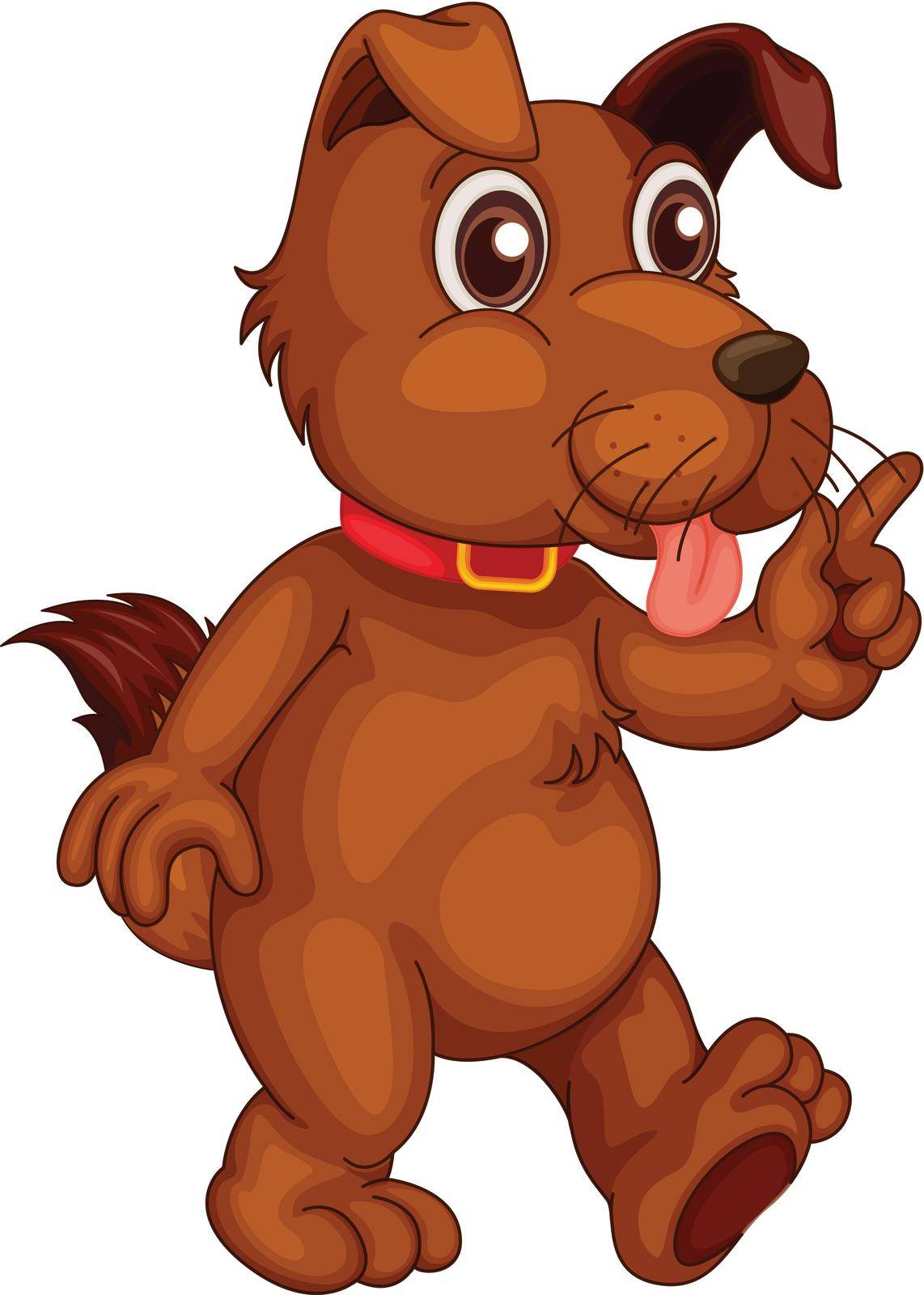 Illustration of a single cute dog in cartoon style