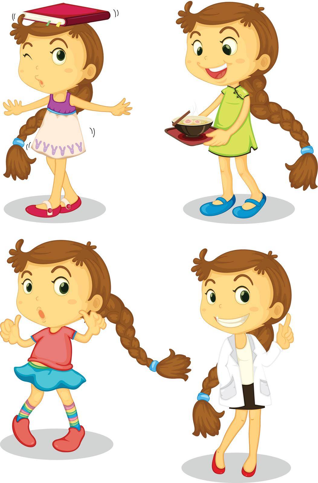 Illustration of a series of a cute girl