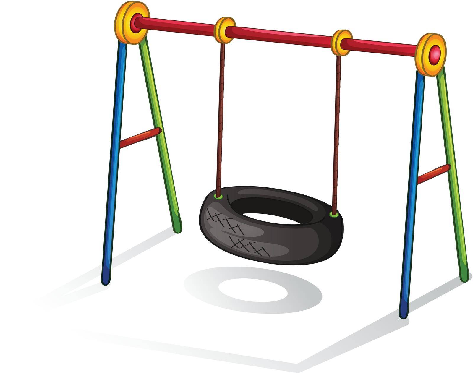 Isolated illustration of play equipment - tire swing