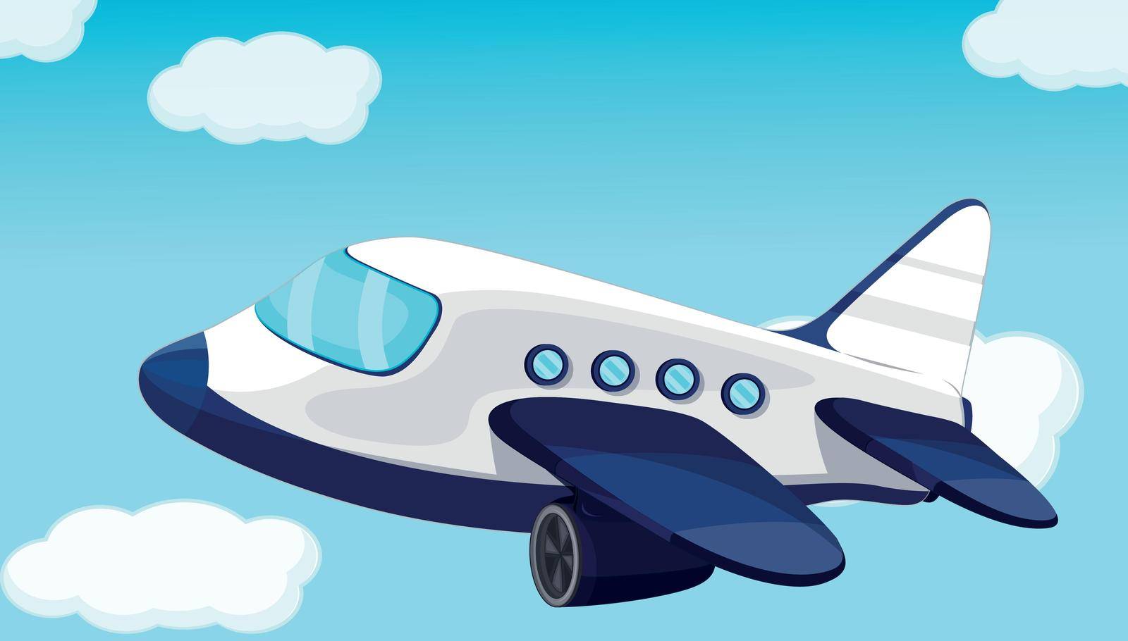 plane on a blue sky background