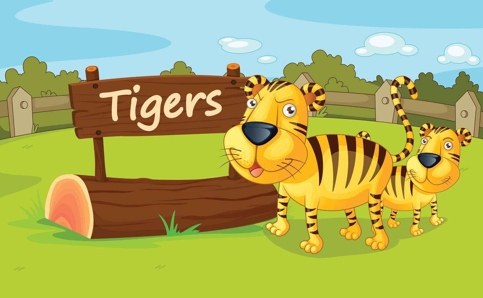Illustration of animal enclosure at the zoo