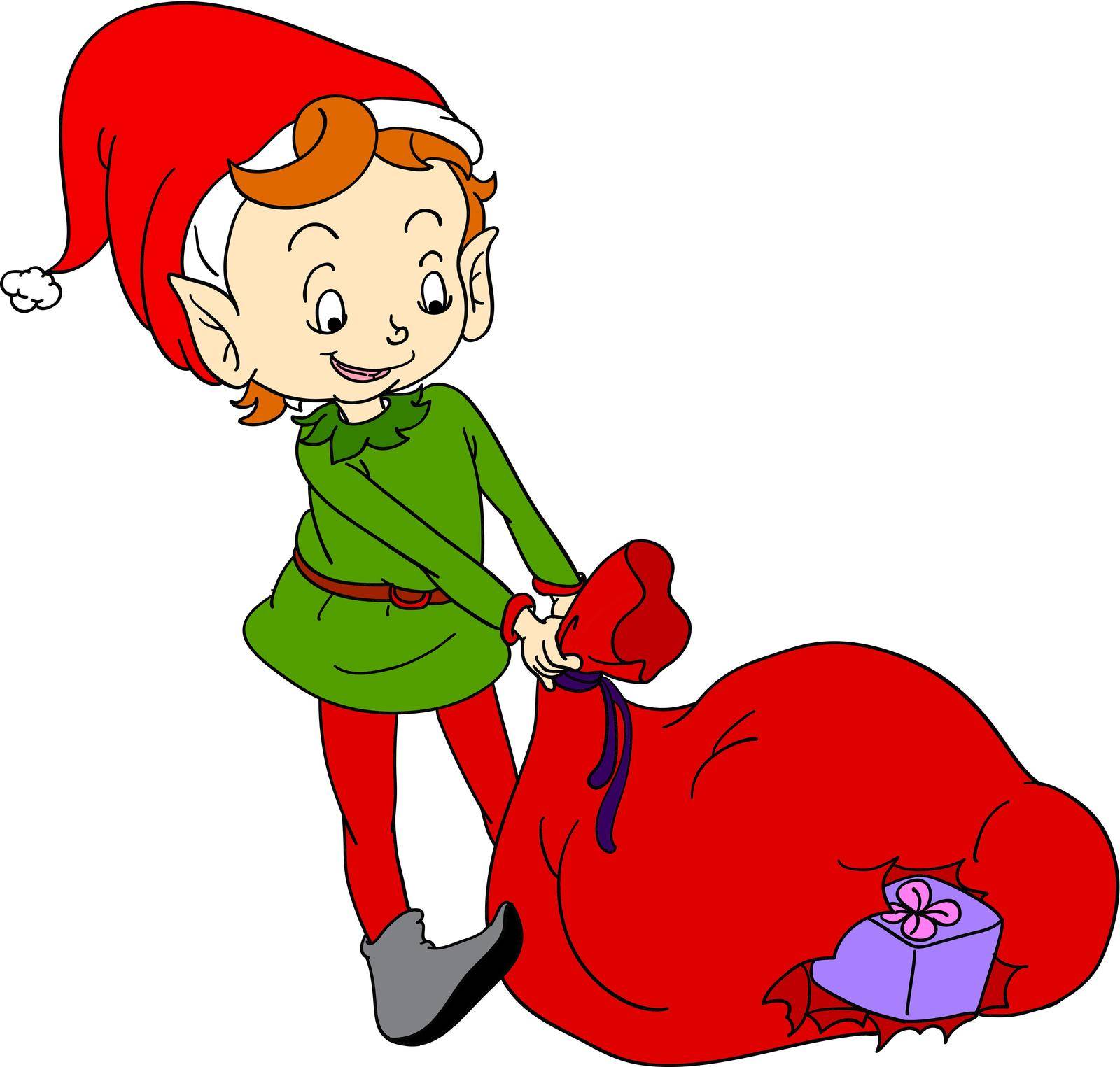 Illustration of a christmas elf