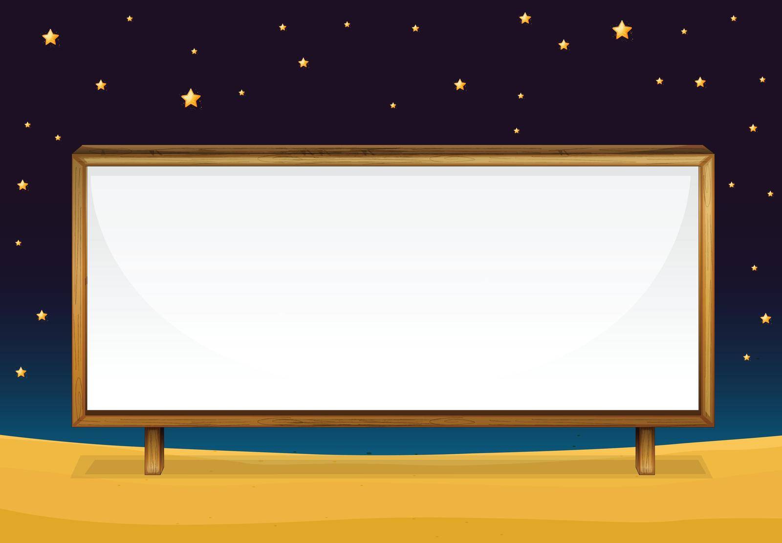 illustration of a blank banner at night