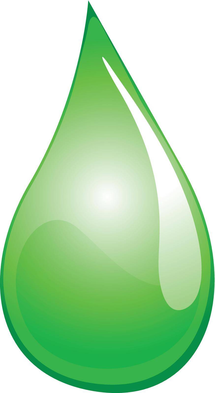 Illustration of a green liquid droplet