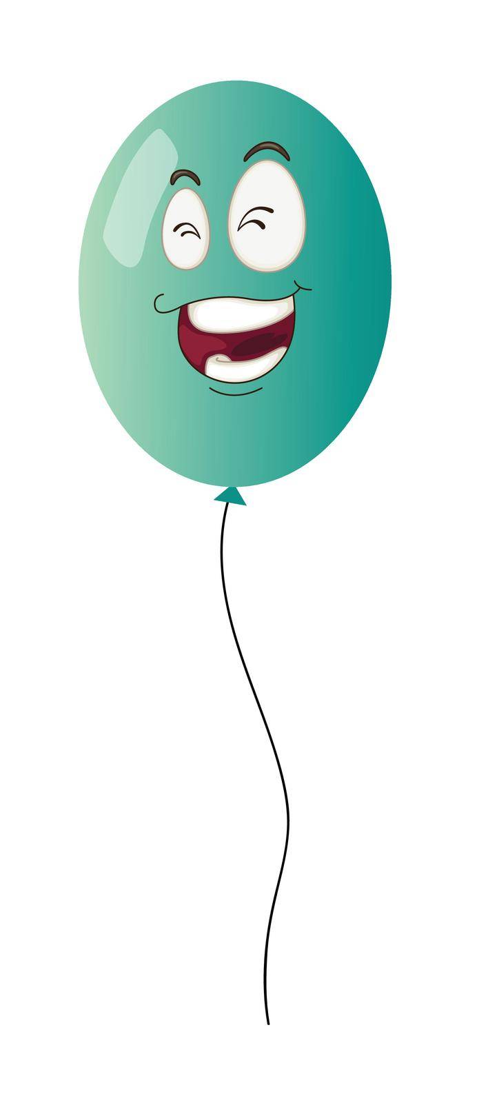detailed illustration of a blue balloon on a white