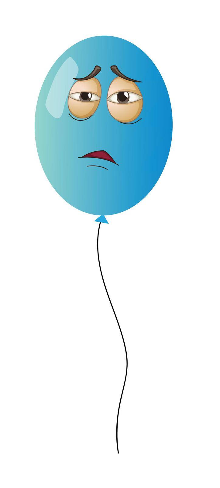 detailed illustration of a blue balloon on a white background