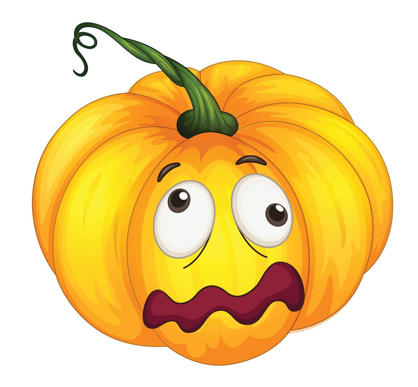 illustration of yellow pumpkin on a white background
